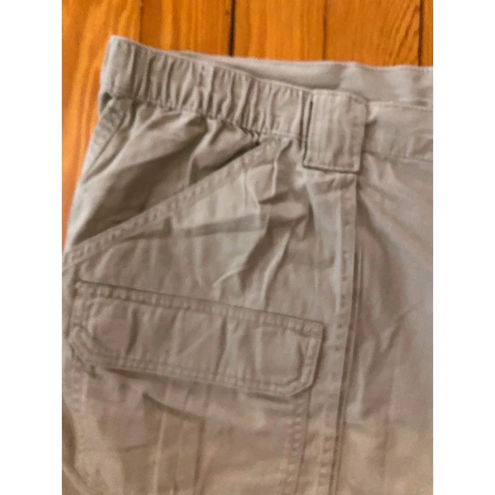NWT Croft & Barrow Mens Big & Tall Side-Elastic Cargo Shorts Tan Khaki Cotton 48